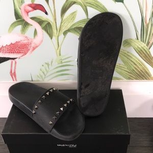 Valentino Black Slides